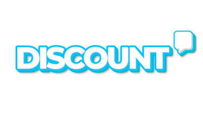 Discount text on transparent background