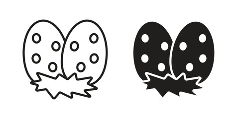 Obraz premium Dinosaur egg icon element in flat simple style. Thin stroke editable icons