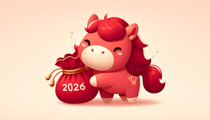 붉은말 일러스트