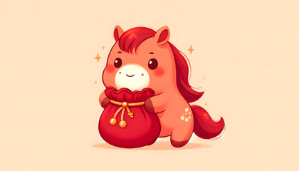 붉은말 일러스트