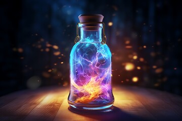 magic bottle of lightning inside