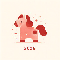 붉은말 일러스트