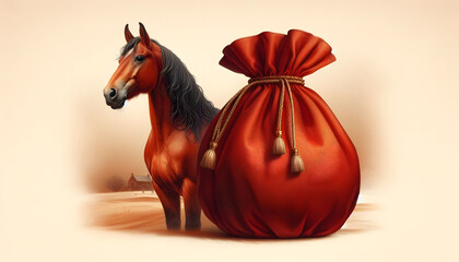 붉은말 일러스트