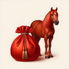 붉은말 일러스트