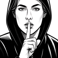 Victor portrait of a woman, Pop Art Whisper Illustration