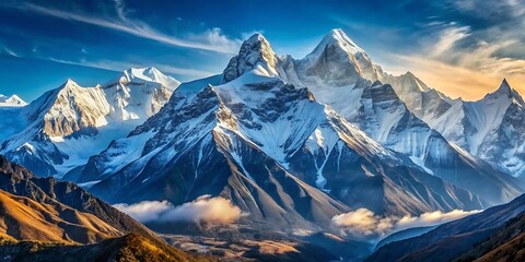 Snowy mountain peaks on white background mountains mountain range snow-capped