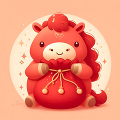 붉은말 일러스트