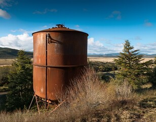 Obraz premium old rusty water tank