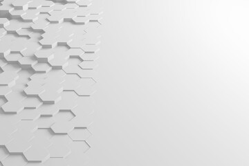 Fototapeta premium Modern abstract hexagonal geometric pattern design with 3d depth for minimalist background. 3d render