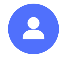 simple flat png avatar icon sign inside blue circle