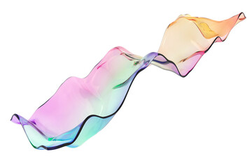 Colorful flowing abstract ribbon with gradient effect for modern art decoration. 3d render