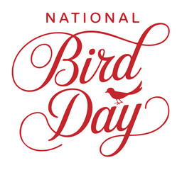 National Bird Day Celebration on a White Background