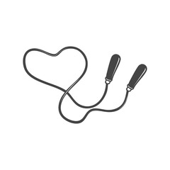 Heart Shaped Jump Rope, Fitness Love Concept, Minimal Line Art Illustration, Svg Files for Cricut