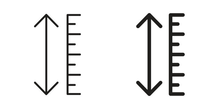 Adjustable height icon concept template. linear or solid icon collection