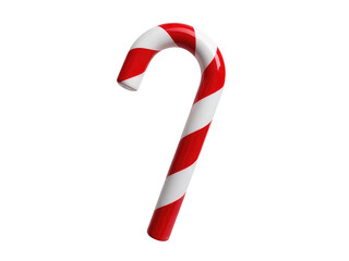 A single candy cane on a white background, great for winter or holiday themed designs