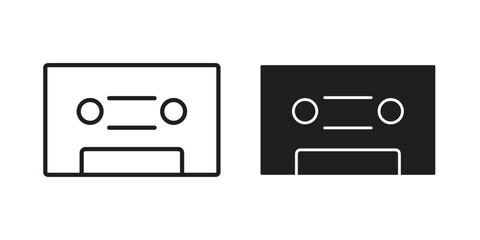 Fototapeta premium Cassette tape icon concept template. linear or solid icon collection