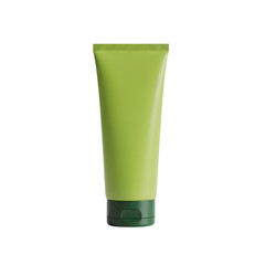 Green Tube Cosmetic Cream Tube on Transparent Background
