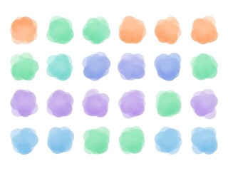 Colorful Watercolor Blobs on White Background