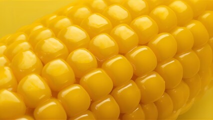 Yellow juicy corn close-up  macro  background