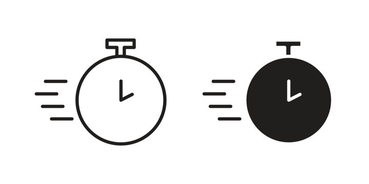 Instant icon element in flat simple style. Thin stroke editable icons