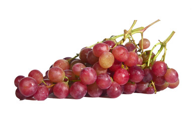 Fresh, juicy red grapes on the vine, ready to enjoy. The grapes are plump, glistening, and bursting with flavor