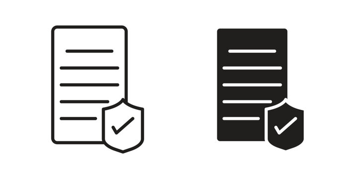 License icon element in flat simple style. Thin stroke editable icons