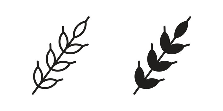 Malt icon element in flat simple style. Thin stroke editable icons