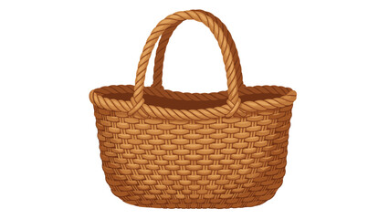 A beautifully woven wicker basket with a sturdy handle offers a charming and rustic storage solution for various items.