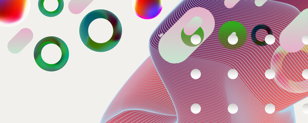 New conceptual abstract fluid creative banner, trendy bright neon colors with dynamic lines. Presentation, slides for social media, or creative