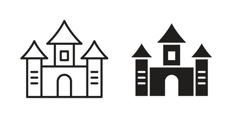 Fototapeta premium Palace icon element in flat simple style. Thin stroke editable icons