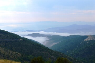 Fototapeta premium morning fog in the hills