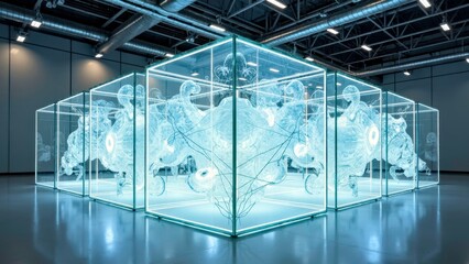 Crystal cabin array technology art scene display