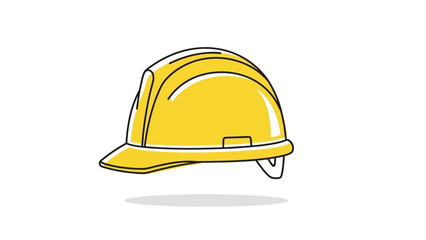 Fototapeta premium Safety Helmet: A graphic depiction of a yellow safety helmet, essential protective gear for construction and industrial work.