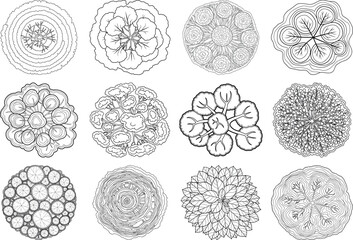 Collection of diverse stippled circle patterns