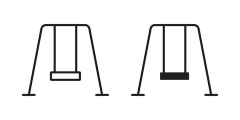 Porch swing icon element in flat simple style. Thin stroke editable icons