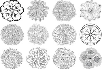 Collection of intricate snowflake designs and patterns