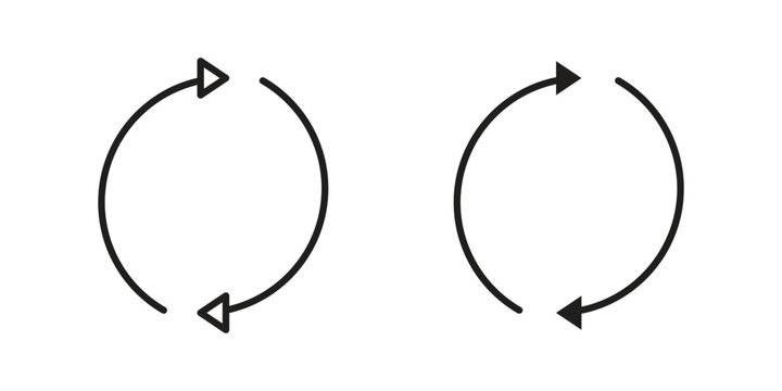 Recurring icon element in flat simple style. Thin stroke editable icons