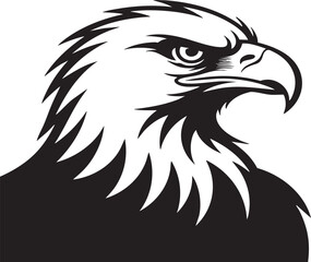 Obraz premium Stylized black and white eagle head profile illustration