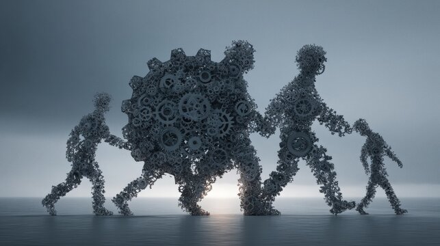 Connecting jigsaw puzzle pieces representing business partnership, teamwork and collaboration strategy for solution of creating new opportunities - Powered by Adobe