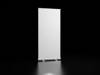 Blank white banner stand on black background