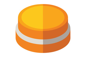 3D Orange Cosmetic Bottle Cap with Metallic Band Isolated