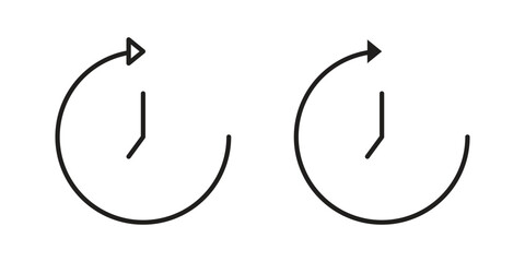 Timelapse icon element in flat simple style. Thin stroke editable icons