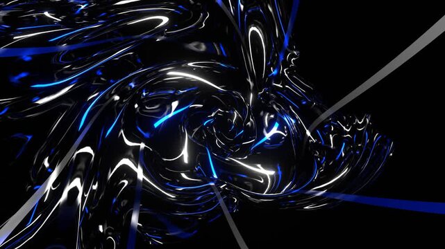 White and Blue Wave Tunnel of Colored Neons Background VJ Loop in 4K