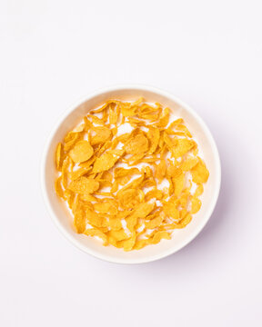 Cereal bowl on white background for breakfast