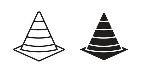 Fototapeta premium Traffic Cone icon element in flat simple style. Thin stroke editable icons