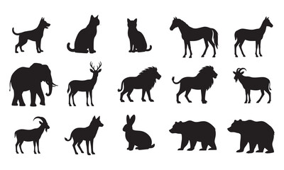 Forest Wildlife Animal Silhouette Vector Set