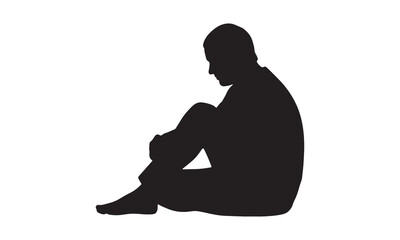 Black silhouette of a man sitting