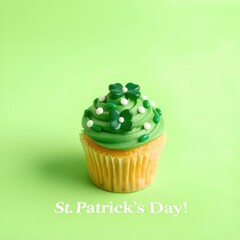 cupcake on green background