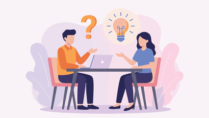 Business people brainstorming, discussing ideas, and solving problems