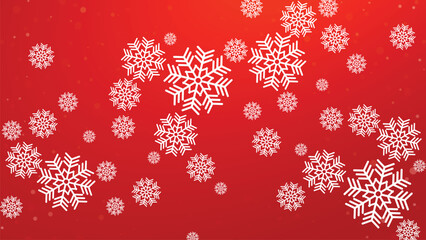 Festive Red Christmas Snowflakes Background Vector Graphic Design Template for Winter Holiday Wallpaper
